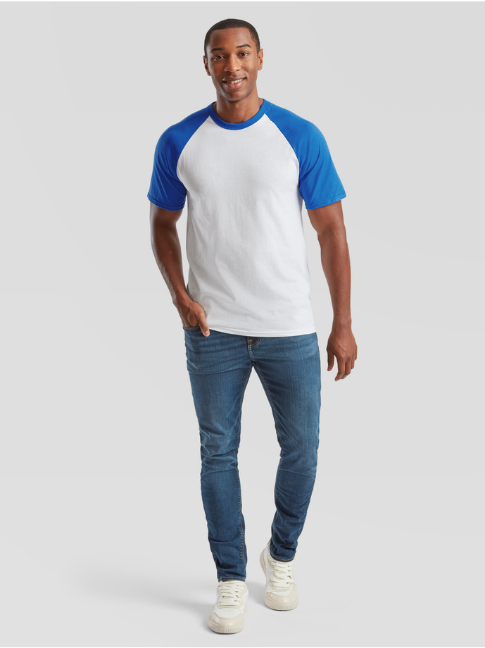 Vanity Fair Lingerie VALUEWEIGHT SHORT SLEEVE BASEBALL T White/royal Blue 4