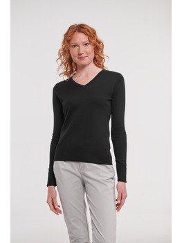 Ladies' V-Neck Knitted Pullover