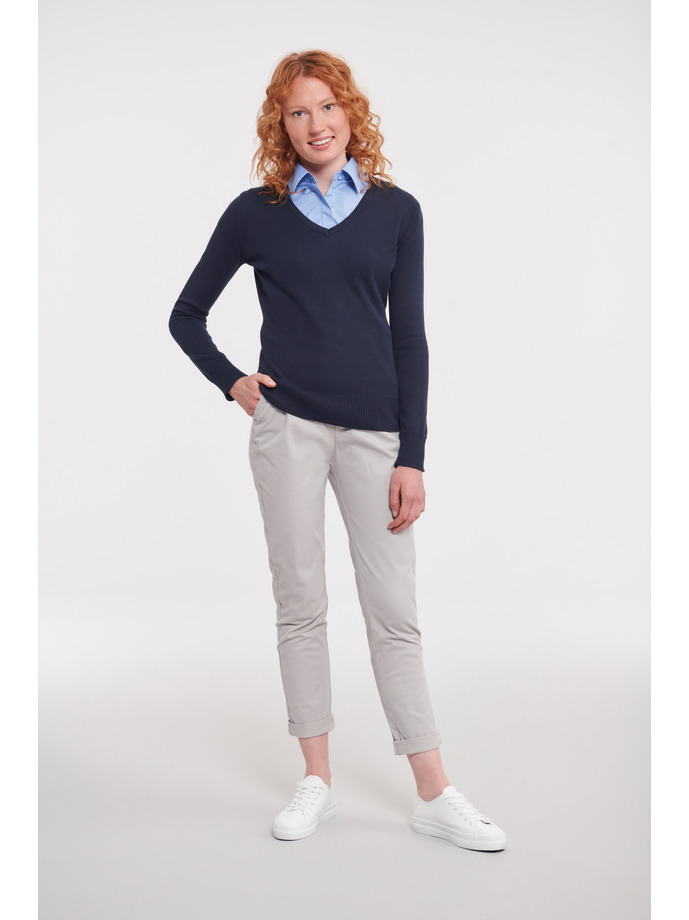 Vanity Fair Lingerie Ladies' V-Neck Knitted Pullover French Navy 4