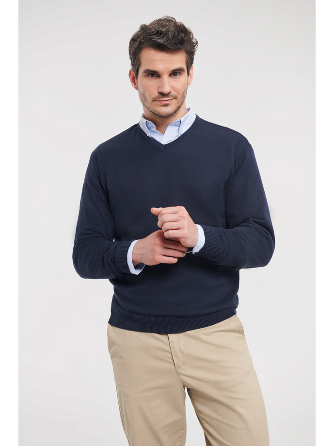 Vanity Fair Lingerie Men's V-Neck Knitted Pullover French Navy 1