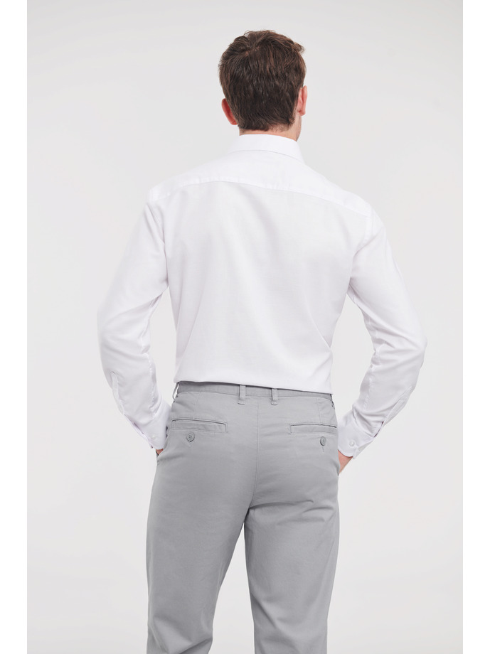 Vanity Fair Lingerie Men's Long Sleeve Tailored Oxford Shirt White 2