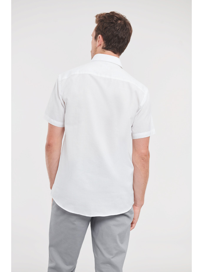 Vanity Fair Lingerie Men's Short Sleeve Tailored Oxford Shirt White 2