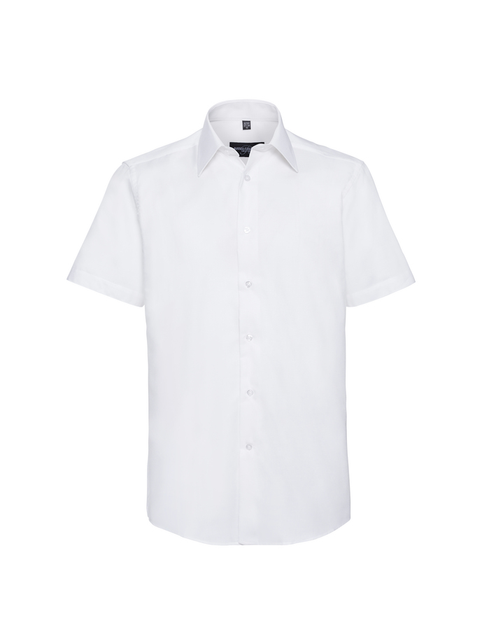 Vanity Fair Lingerie Men's Short Sleeve Tailored Oxford Shirt White 5