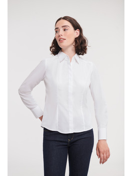 Ladies' Long Sleeve Fitted Polycotton Poplin Shirt