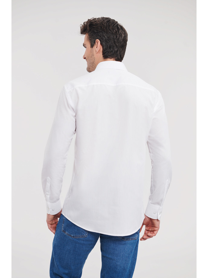 Vanity Fair Lingerie Men's Long Sleeve Tailored Polycotton Poplin Shirt White 2