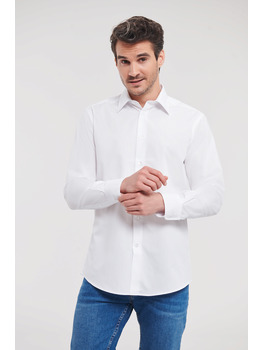 Men's Long Sleeve Tailored Polycotton Poplin Shirt