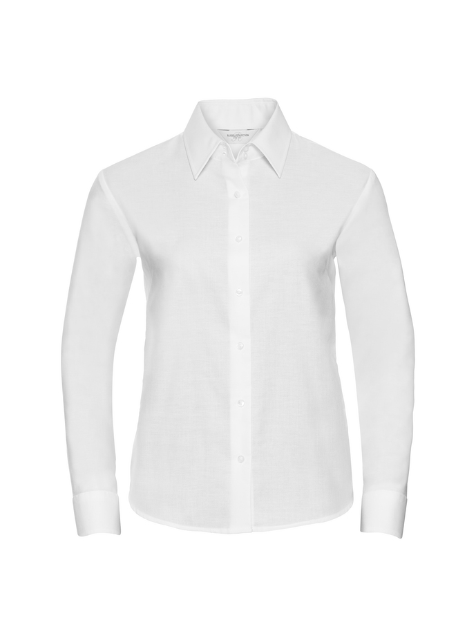 Vanity Fair Lingerie Ladies' Long Sleeve Tailored Oxford Shirt White 5
