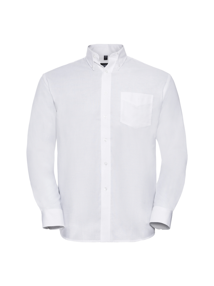 Vanity Fair Lingerie Men's Long Sleeve Classic Oxford Shirt White 5