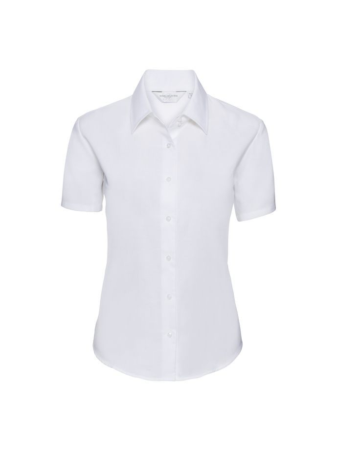 Vanity Fair Lingerie Ladies' Short Sleeve Tailored Oxford Shirt White 5