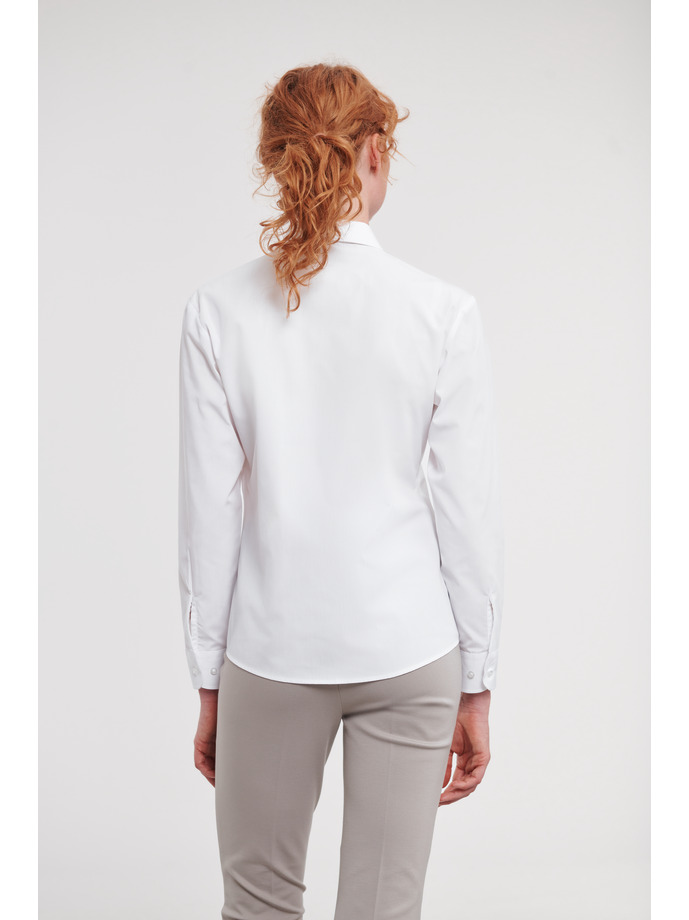 Vanity Fair Lingerie Ladies' Long Sleeve Classic Polycotton Poplin Shirt White 2