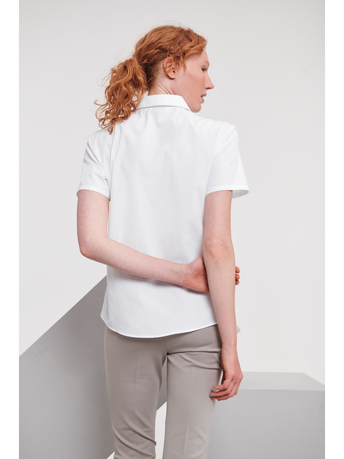 Vanity Fair Lingerie Ladies' Short Sleeve Classic Polycotton Poplin Shirt White 2