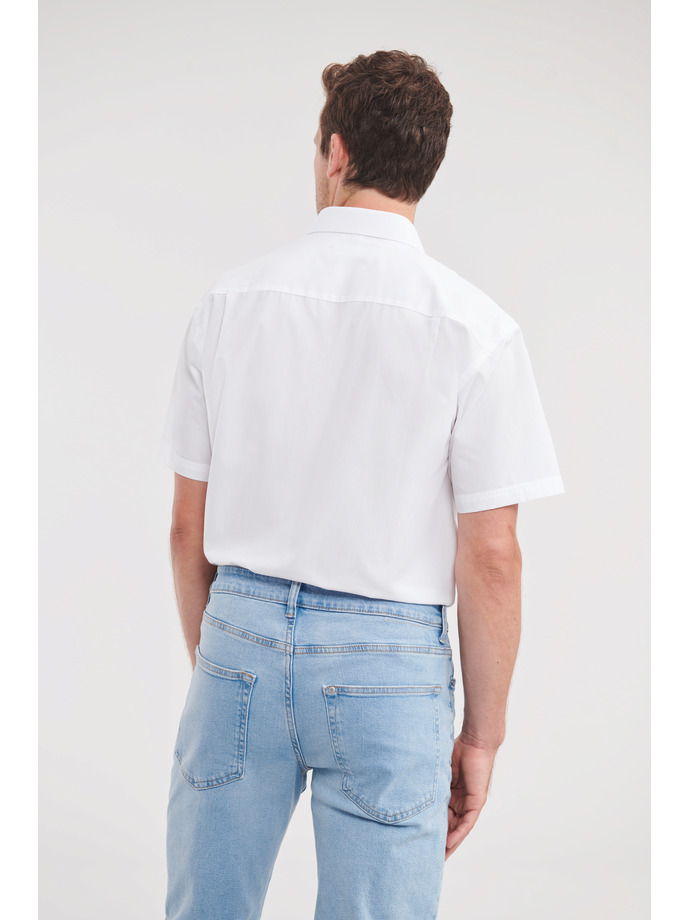 Vanity Fair Lingerie Men's Short Sleeve Classic Polycotton Poplin Shirt White 2