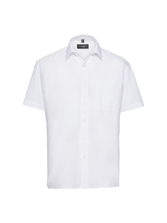 Vanity Fair Lingerie Men's Short Sleeve Classic Polycotton Poplin Shirt White 5