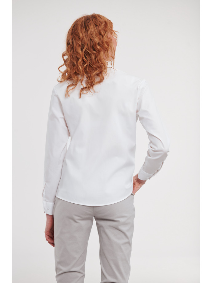 Vanity Fair Lingerie Ladies' Long Sleeve Classic Pure Cotton Poplin Shirt White 2