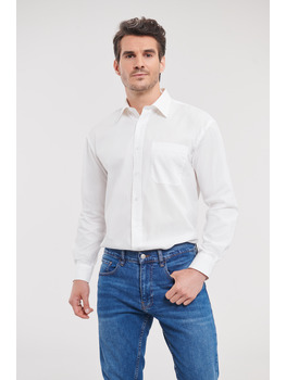 Men's Long Sleeve Classic Pure Cotton Poplin Shirt