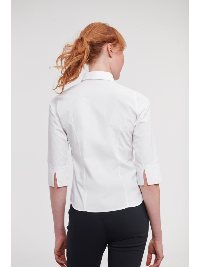 Vanity Fair Lingerie Ladies' 3/4 Sleeve Fitted Stretch Shirt White 2
