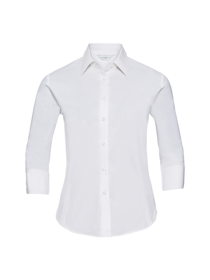 Vanity Fair Lingerie Ladies' 3/4 Sleeve Fitted Stretch Shirt White 5