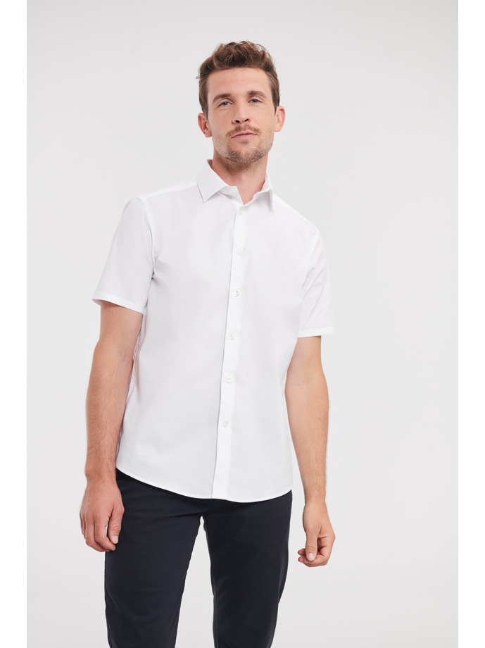 Vanity Fair Lingerie Men's Short Sleeve Fitted Stretch Shirt White 1