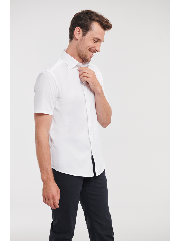 Vanity Fair Lingerie Men's Short Sleeve Fitted Stretch Shirt White 3