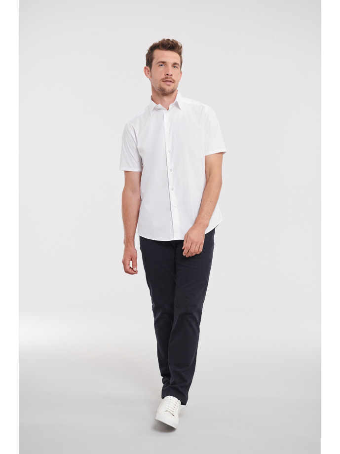 Vanity Fair Lingerie Men's Short Sleeve Fitted Stretch Shirt White 4