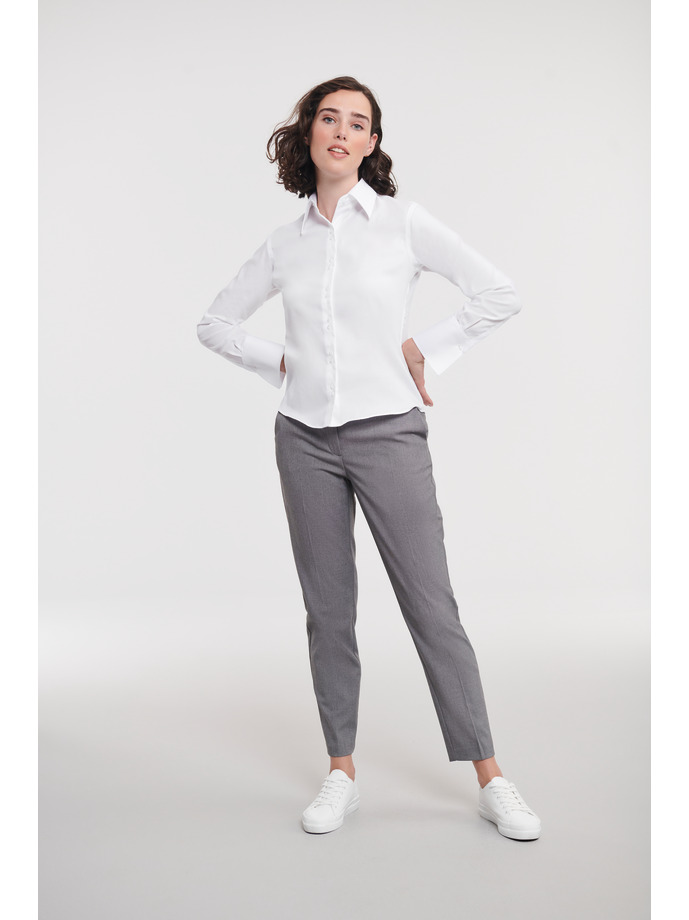 Vanity Fair Lingerie Ladies' Long Sleeve Tailored Ultimate Non-Iron Shirt White 4