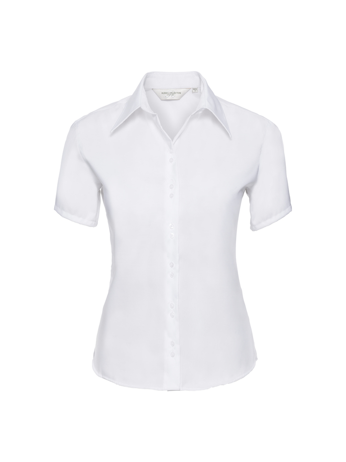 Vanity Fair Lingerie Ladies' Short Sleeve Tailored Ultimate Non-Iron Shirt White 5