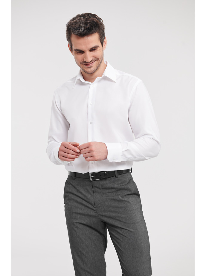 Vanity Fair Lingerie Men's Long Sleeve Tailored Ultimate Non-Iron Shirt White 1