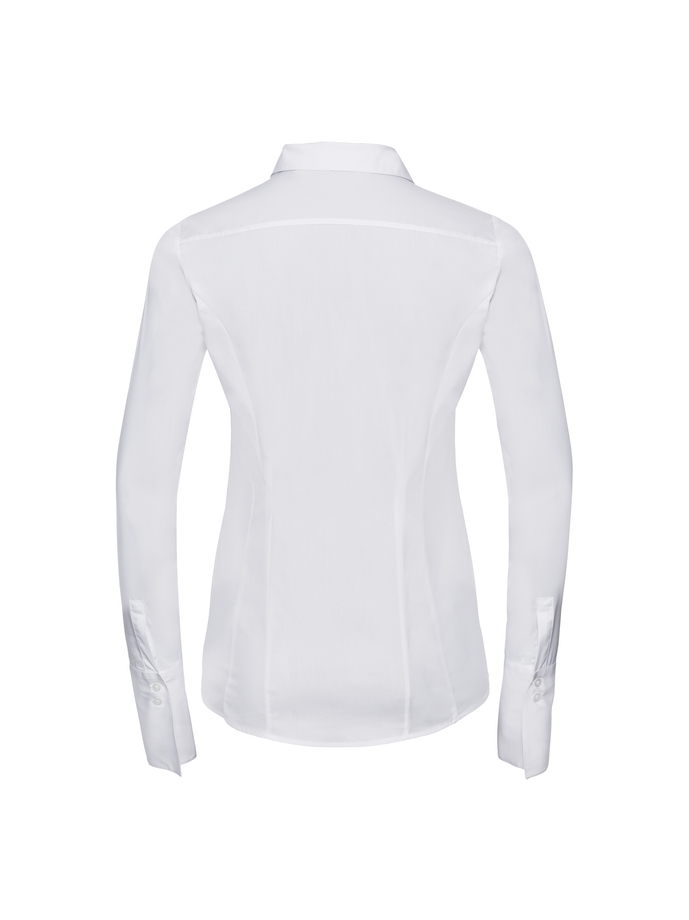 Vanity Fair Lingerie Ladies' Long Sleeve Fitted Ultimate Stretch Shirt White 6