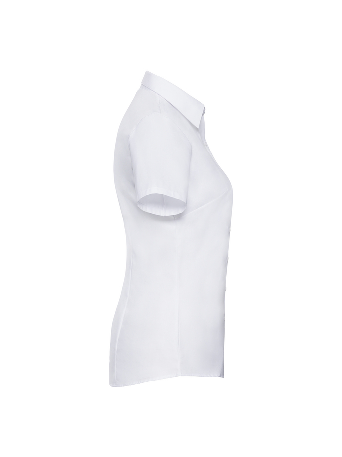 Vanity Fair Lingerie Ladies' Short Sleeve Tailored Herringbone Shirt White 7