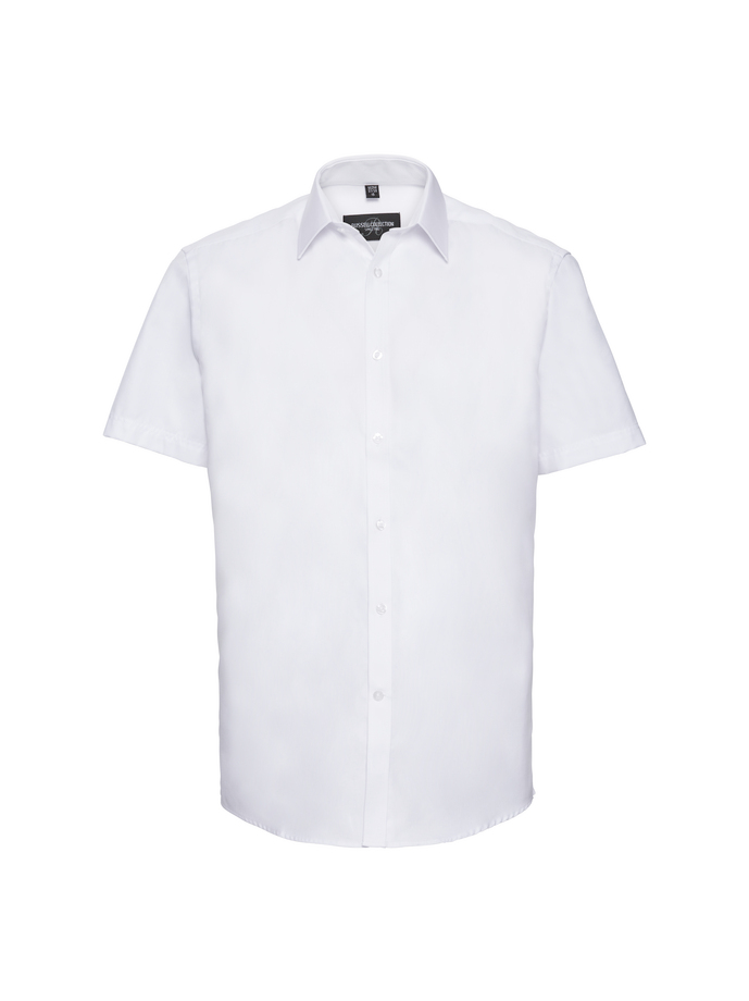 Vanity Fair Lingerie Men's Short Sleeve Tailored Herringbone Shirt White 5