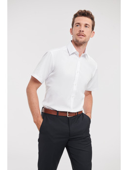 Men's Short Sleeve Tailored Herringbone Shirt