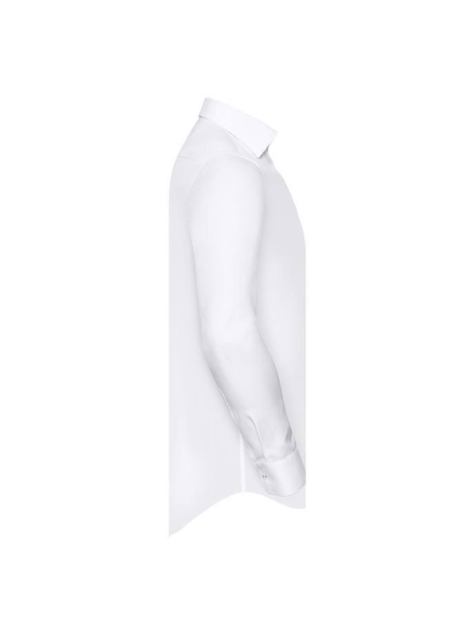 Vanity Fair Lingerie Men's Long Sleeve Tailored Contrast Herringbone Shirt White/silver/convoy Grey 7