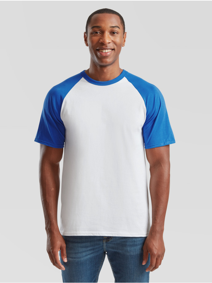 Vanity Fair Lingerie VALUEWEIGHT SHORT SLEEVE BASEBALL T White/royal Blue 1