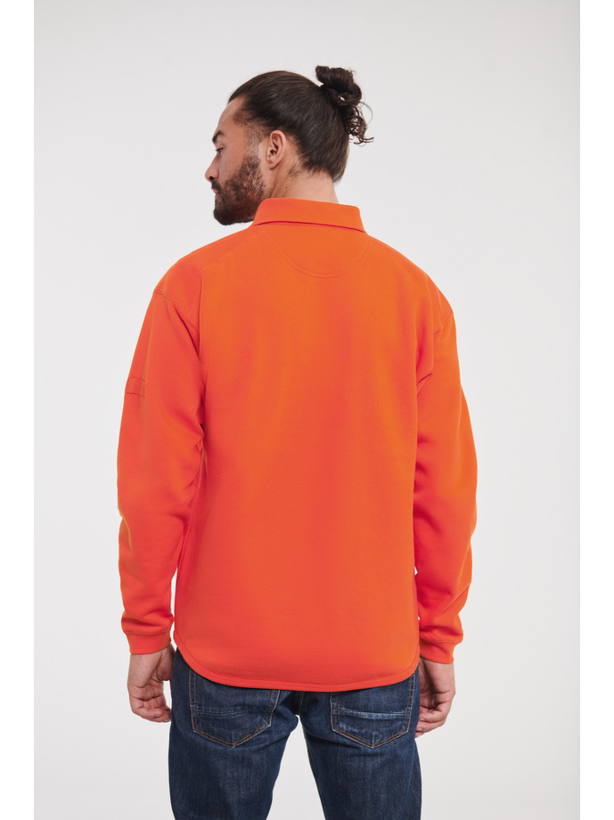 Vanity Fair Lingerie Heavy Duty Workwear Collar Sweatshirt Orange 2