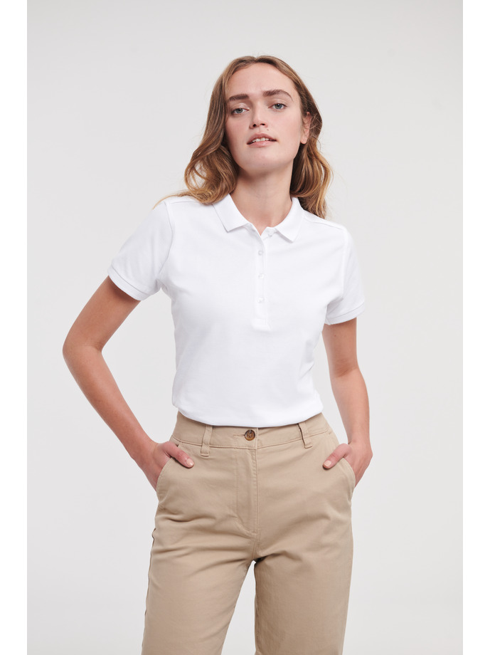 Vanity Fair Lingerie Ladies' Fitted Stretch Polo White 1
