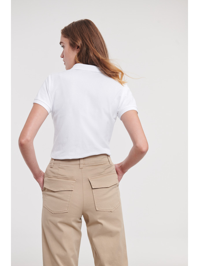 Vanity Fair Lingerie Ladies' Fitted Stretch Polo White 2