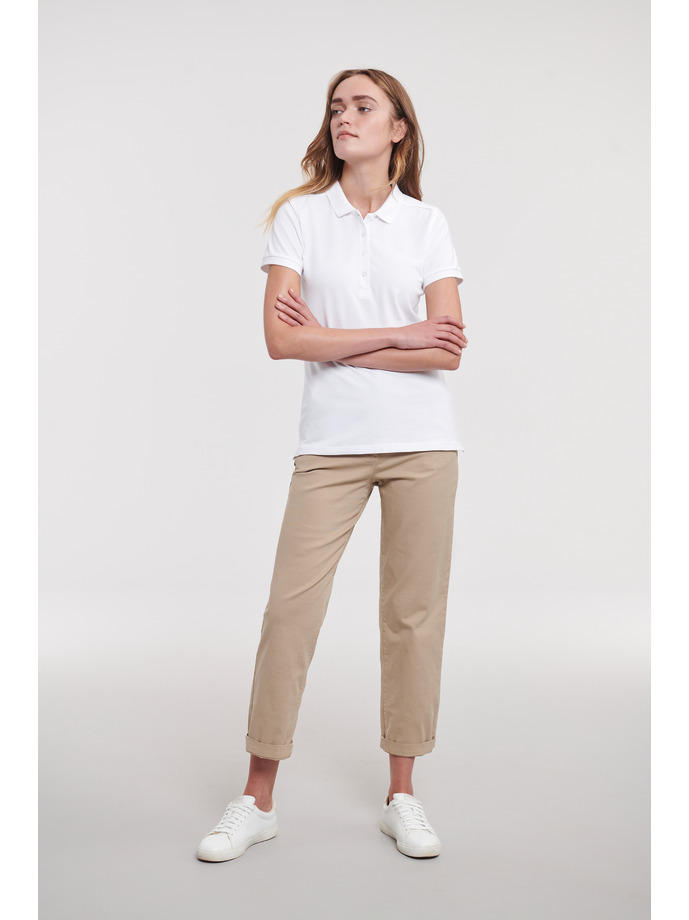 Vanity Fair Lingerie Ladies' Fitted Stretch Polo White 4