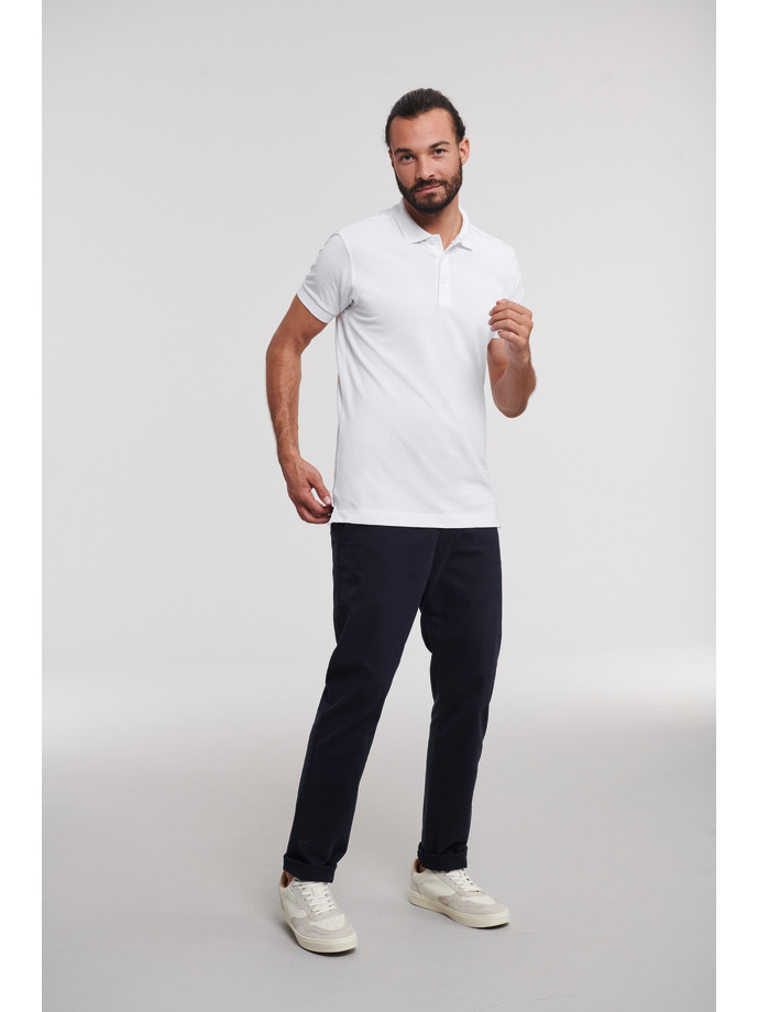 Vanity Fair Lingerie Men's Fitted Stretch Polo White 4