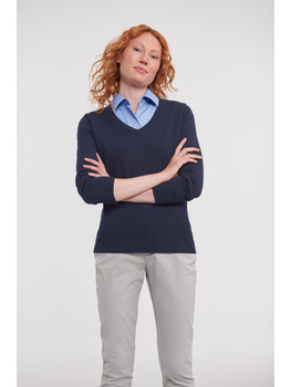 Ladies' V-Neck Knitted Pullover
