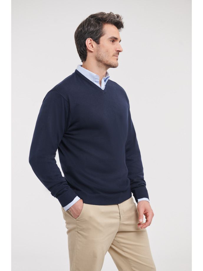 Vanity Fair Lingerie Men's V-Neck Knitted Pullover French Navy 3
