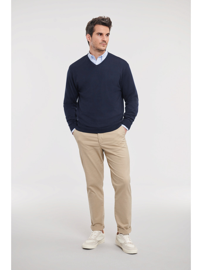 Vanity Fair Lingerie Men's V-Neck Knitted Pullover French Navy 4