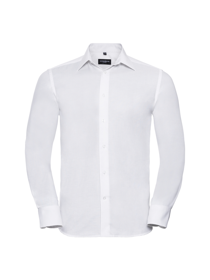 Vanity Fair Lingerie Men's Long Sleeve Tailored Oxford Shirt White 5