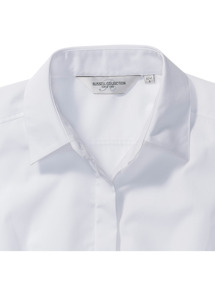 Vanity Fair Lingerie Ladies' Long Sleeve Fitted Polycotton Poplin Shirt White 9