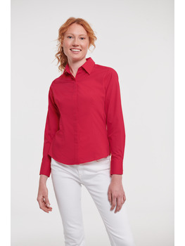 Ladies' Long Sleeve Fitted Polycotton Poplin Shirt