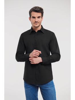 Men's Long Sleeve Tailored Polycotton Poplin Shirt