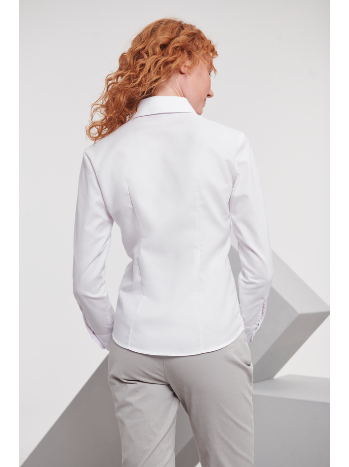 Vanity Fair Lingerie Ladies' Long Sleeve Tailored Oxford Shirt White 2