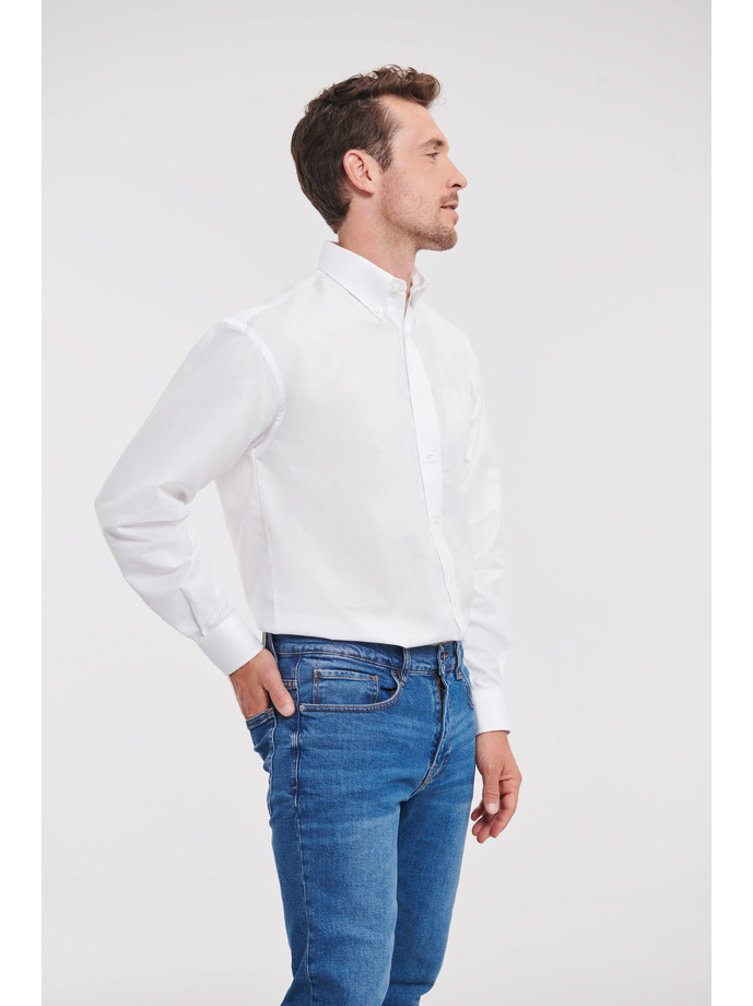 Vanity Fair Lingerie Men's Long Sleeve Classic Oxford Shirt White 3