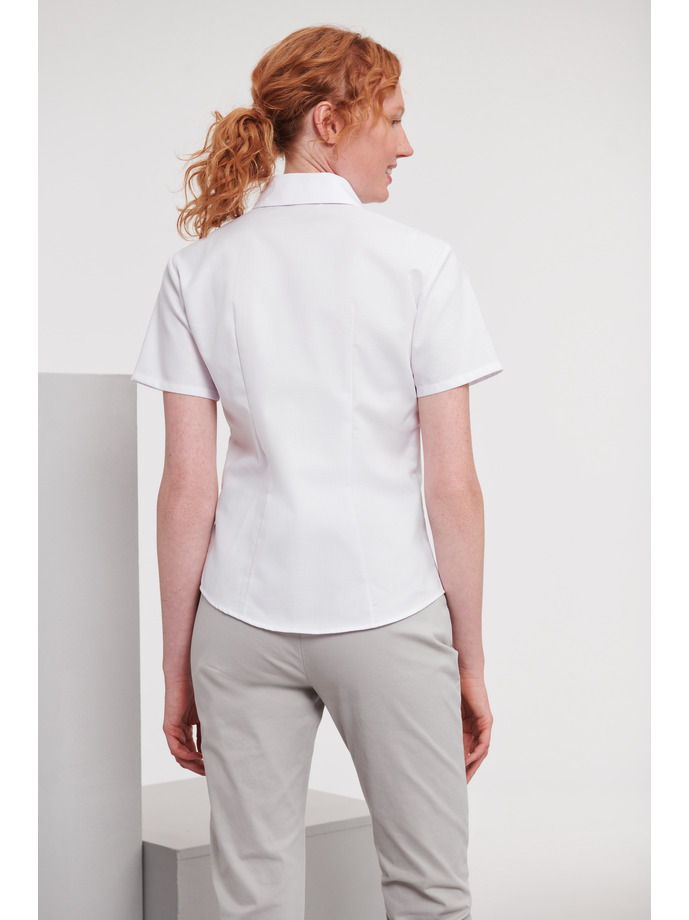 Vanity Fair Lingerie Ladies' Short Sleeve Tailored Oxford Shirt White 2