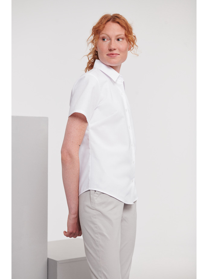Vanity Fair Lingerie Ladies' Short Sleeve Tailored Oxford Shirt White 3