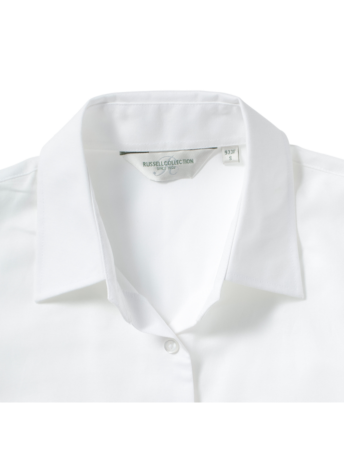 Vanity Fair Lingerie Ladies' Short Sleeve Tailored Oxford Shirt White 9
